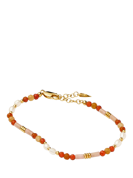 Missoma Beaded Gemstone Bracelet - view 2, Gold/Orange