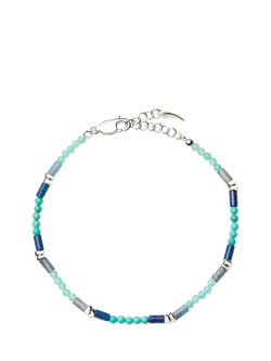 Missoma Beaded Gemstone Bracelet, Silver/Blue, Silver/Blue