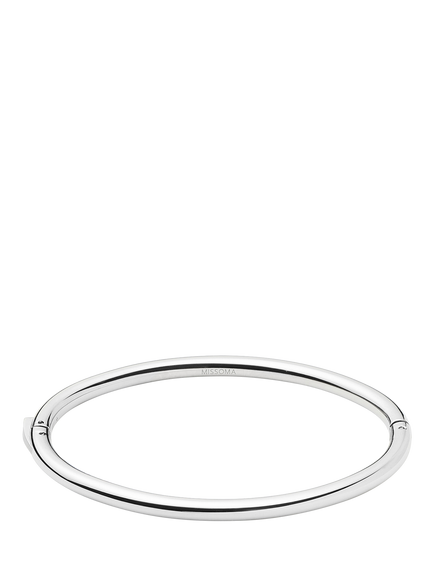 Missoma Classic Round Hinged Bangle, Silver, Silver
