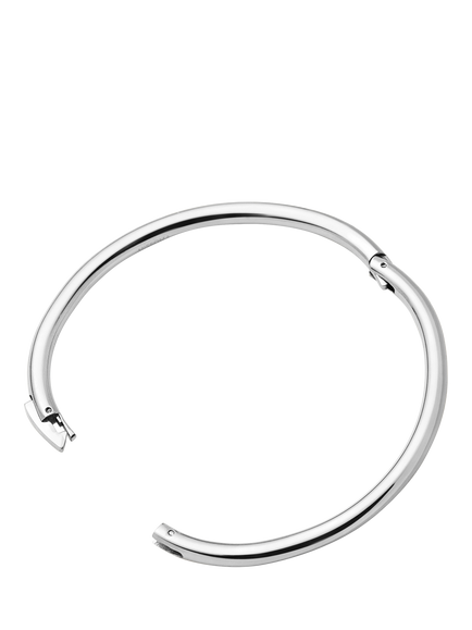 Missoma Classic Round Hinged Bangle, Silver - view 2, Silver
