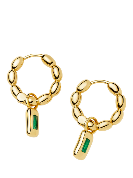 Missoma Molten Charm Hoop Earrings, Gold