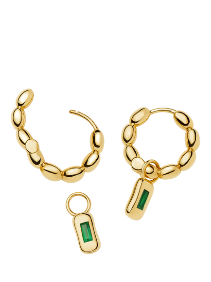 Missoma Molten Charm Hoop Earrings - view 2, Gold/Onyx