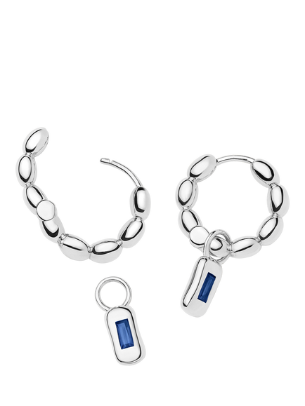 Missoma Molten Charm Hoop Earrings - view 2, Silver/Sapphire