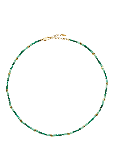 Missoma Beaded Choker Necklace, Gold/Green, Gold/Green