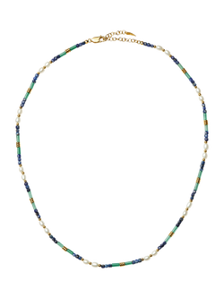 Missoma Beaded Gemstone Necklace, Gold/Multi, Gold/Multi