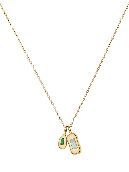 Missoma Gemstone Pendant Charm Necklace, Gold