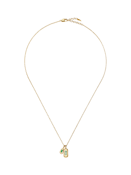 Missoma Gemstone Pendant Charm Necklace - view 2, Gold/ Green Onyx