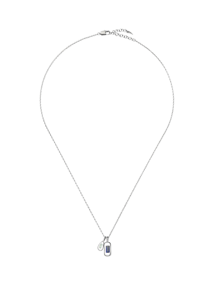 Missoma Gemstone Pendant Charm Necklace - view 2, Silver/Blue Onyx