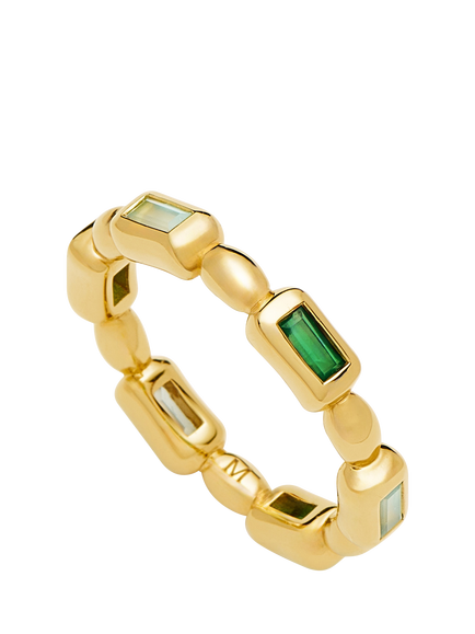 Missoma Sculptural Gemstone Ring, Gold/Green, Gold/Green