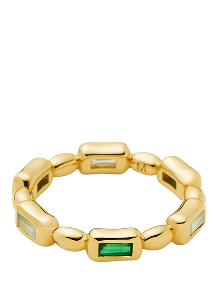 Missoma Sculptural Gemstone Ring, Gold/Green - view 2, Gold/Green