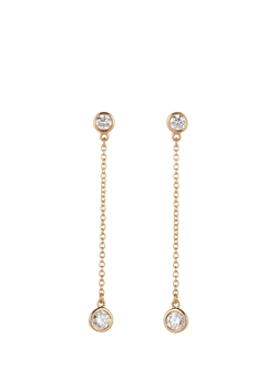 Pre-loved 18ct Yellow Gold Elsa Peretti Diamond by the Yard Drop Earrings, Yellow Gold