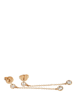 Pre-loved 18ct Yellow Gold Elsa Peretti Diamond by the Yard Drop Earrings - view 2, Yellow Gold