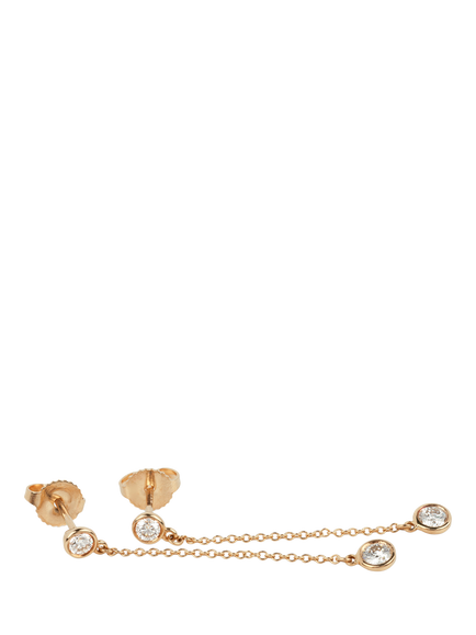 Pre-loved 18ct Yellow Gold Elsa Peretti Diamond by the Yard Drop Earrings - view 2, Yellow Gold