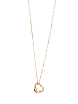Pre-loved Tiffany & Co. 18ct Yellow Gold 11mm Elsa Peretti Open Heart Necklace, Yellow Gold