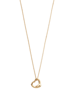 Pre-loved Tiffany & Co. 18ct Yellow Gold Elsa Peretti Open Heart Necklace, Yellow Gold