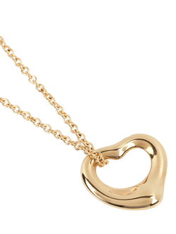Pre-loved Tiffany & Co. 18ct Yellow Gold Elsa Peretti Open Heart Necklace - view 2, Yellow Gold