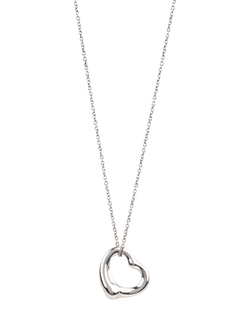 Pre-loved Tiffany & Co. Sterling Silver Elsa Peretti Open Heart Pendant Necklace, Silver