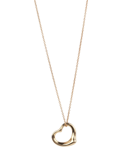 Pre-loved Tiffany & Co. Elsa Peretti 18ct Yellow Gold Open Heart Pendant Necklace, Yellow Gold