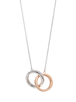 Pre-loved Tiffany & Co. Sterling Silver & Rose Gold 1837 Interlinking Necklace, Silver & Rose Gold
