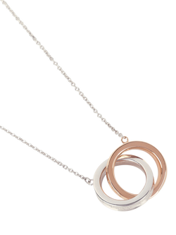 Pre-loved Tiffany & Co. Sterling Silver & Rose Gold 1837 Interlinking Necklace - view 2, Silver & Rose Gold