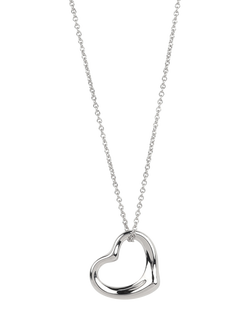 Pre-loved Tiffany & Co. Sterling Silver Elsa Peretti Open Heart Pendant Necklace, Silver