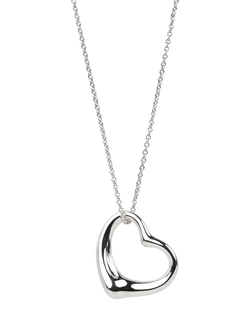 Pre-loved Tiffany & Co. Sterling Silver Elsa Peretti Open Heart Necklace, Silver