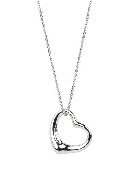 Pre-loved Tiffany & Co. Sterling Silver Elsa Peretti Open Heart Necklace, Silver