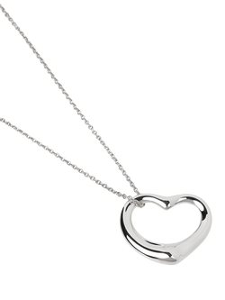 Pre-loved Tiffany & Co. Sterling Silver Elsa Peretti Open Heart Necklace - view 2, Silver