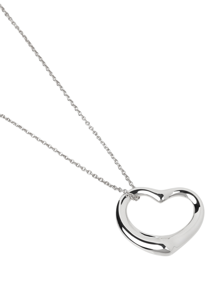 Pre-loved Tiffany & Co. Sterling Silver Elsa Peretti Open Heart Necklace - view 2, Silver