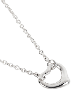 Pre-loved Tiffany & Co. Sterling Silver Elsa Peretti Open Heart Motif Necklace - view 2, Silver