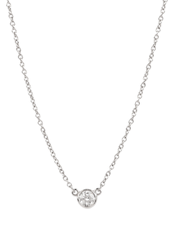 Pre-loved Tiffany & Co. Brilliant Cut 18ct Platinum Elsa Peretti Diamond by the Yard Solitaire Pendant Necklace, Platinum