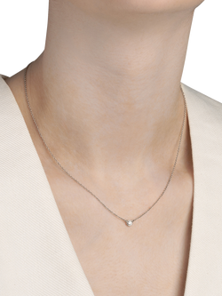 Pre-loved Tiffany & Co. Brilliant Cut 18ct Platinum Elsa Peretti Diamond by the Yard Solitaire Pendant Necklace - view 2, Platinum