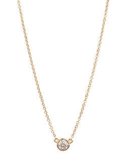 Pre-loved Tiffany & Co. Brilliant Cut 18ct Yellow Gold Elsa Peretti Diamond by the Yard Solitaire Pendant Necklace, Yellow Gold