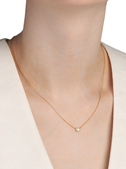 Pre-loved Tiffany & Co. Brilliant Cut 18ct Yellow Gold Elsa Peretti Diamond by the Yard Solitaire Pendant Necklace - view 2, Yellow Gold
