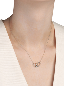 Pre-loved Tiffany & Co. Sterling Silver Elsa Peretti Interlocking Double Loop Necklace - view 2, Silver