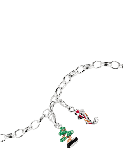 THOMAS SABO Koi Pendant Charm, Silver/Orange - view 2, Silver/Orange