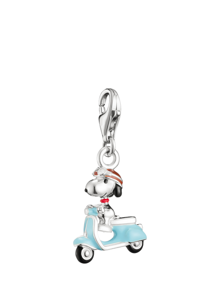 THOMAS SABO Snoopy Scooter Charm, Silver/Multi, Silver/Multi