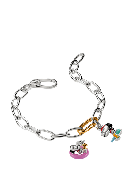 THOMAS SABO Snoopy Woodstock Bath Ring Charm Pendant, Silver/Multi - view 2, Silver/Multi