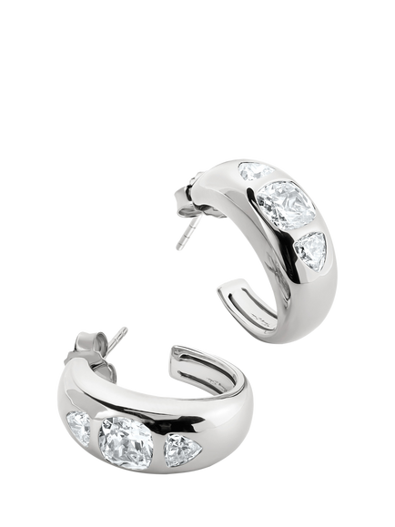 THOMAS SABO Bold Elegance Hoop Earrings, Silver - view 2, Silver