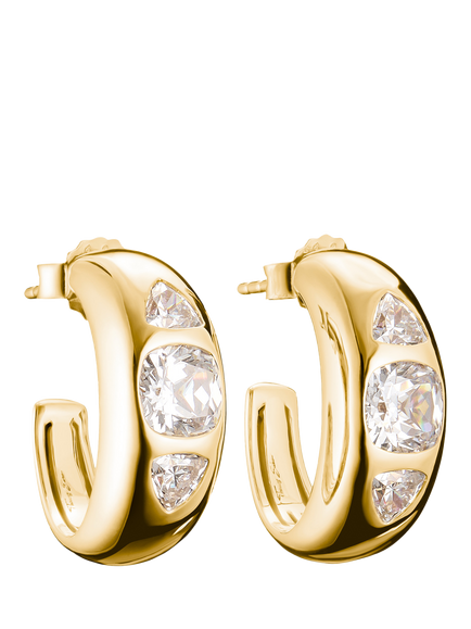 THOMAS SABO Bold Elegance Hoop Earrings, Yellow Gold, Yellow Gold