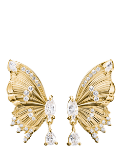 THOMAS SABO Paradise Butterfly Earrings, Gold, Gold