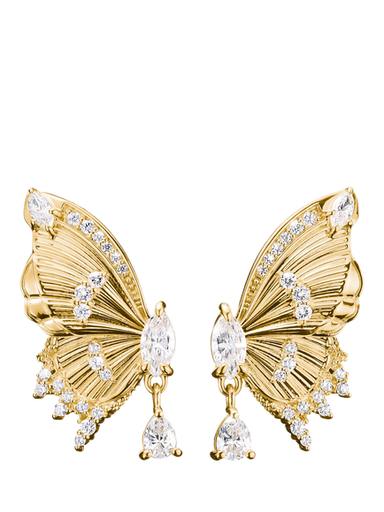 THOMAS SABO Paradise Butterfly Earrings, Gold, Gold