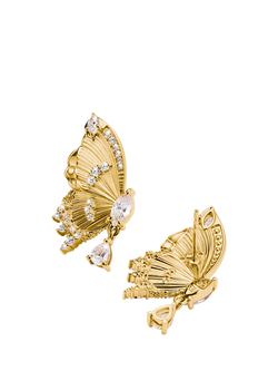 THOMAS SABO Paradise Butterfly Earrings, Gold - view 2, Gold