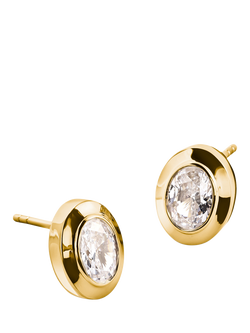 THOMAS SABO Oval Stud Earrings, Yellow Gold - view 2, Yellow Gold