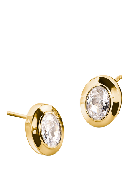 THOMAS SABO Oval Stud Earrings, Yellow Gold - view 2, Yellow Gold