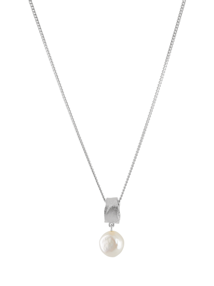 TUTTI Freshwater Pearl Pendant Necklace, Silver, Silver