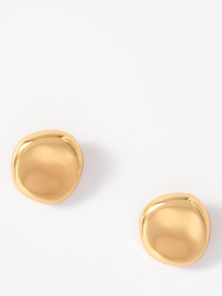 Mint Velvet Round Stud Earrings, Gold, Gold Gold