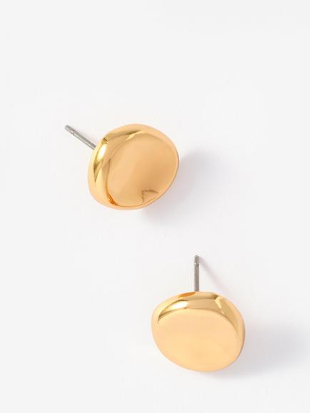 Mint Velvet Round Stud Earrings, Gold - view 2, Gold Gold