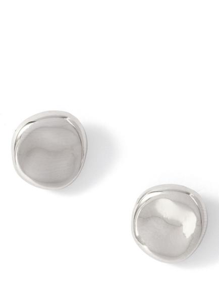 Mint Velvet Round Stud Earrings, Silver, Silver Silver