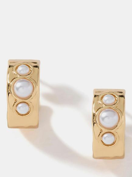 Mint Velvet Mini Hoop Earrings, Gold, Gold Gold